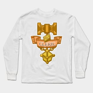 Cleric Hammer, d8 and Lantern Coat of Arms Long Sleeve T-Shirt